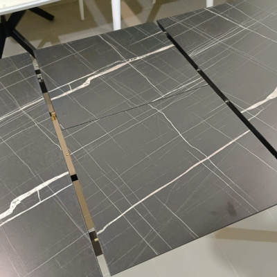 СТУЛБЕРИ Стол кухонный прямоугольный Дублин-3 раздвижной  пластик "Черный тунис/Венге" 1,5(2,0) м